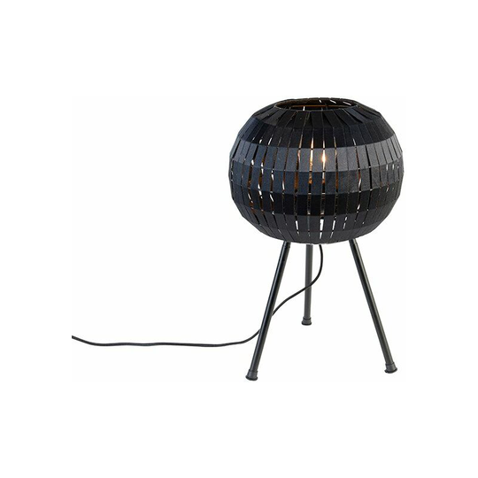 Qazqa - Modern table lamp tripod black - Zoë - Black