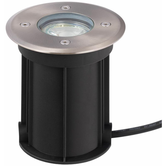 First Choice Lighting - Lipa - Outdoor Recessed Ground Light - Brushed stainless steel and clear glass