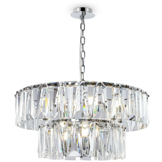 Maytoni Lighting - Maytoni Modern - Puntes Modern Puntes 2 Tier 12 Light Chrome Pendant Ceiling Light