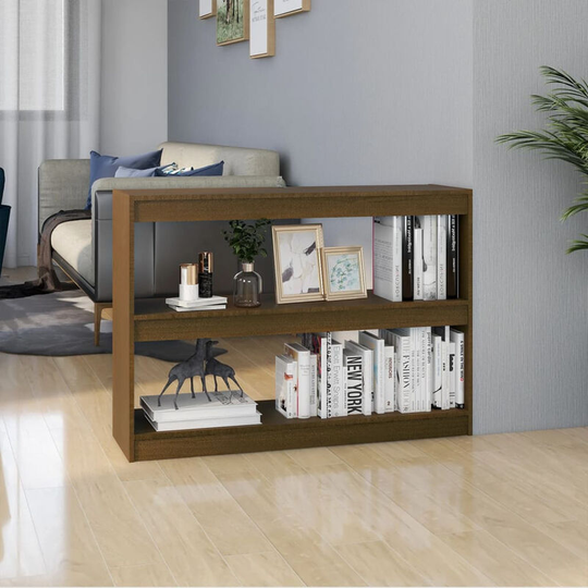 Asupermall - Book Cabinet Room Divider Honey Brown 100x30x71.5 cm Pinewood