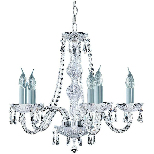 Searchlight Lighting - Searchlight Hale - 5 Light Crystal Chandelier Chrome Finish, E14