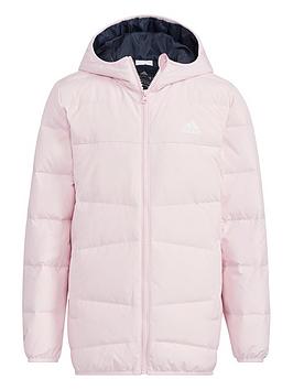 adidas Kids Girls Frosty Down Jacket - Light Pink, Light Pink, Size 4-5 Years, Women