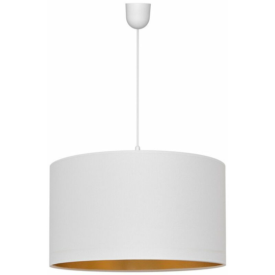 Helam Alba Cylindrical Pendant Ceiling Light White, Gold 45cm