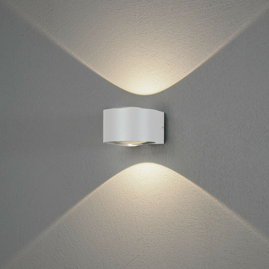 Konstsmide Gela Outdoor Modern Up Down Wall Light White 2x 6W led, IP54