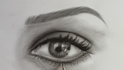 Complete Realistic eye drawing course with pencils