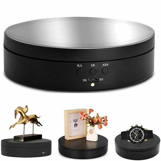 Electric Turntable, 360 Degree Rotating Turntable, Electric Cake Turntable, Automatic Rotating Platform for Taking Photos, Videos, Product Display