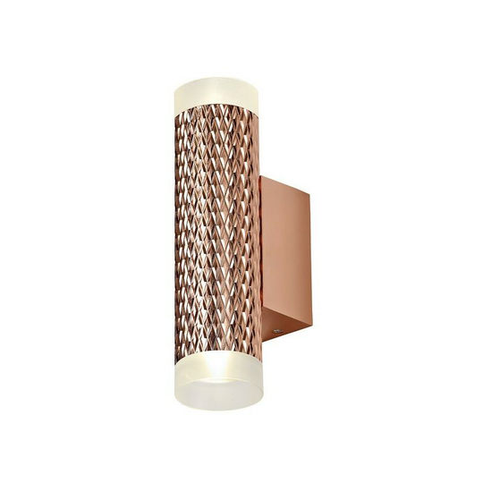2 Light Wall Lamp GU10, Rose Gold, Acrylic Rings - Luminosa Lighting