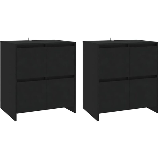 Sideboards 2 pcs Black 70x41x75 cm Engineered Wood Vidaxl Black