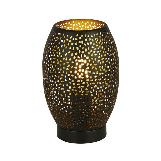 Searchlight Laser 1 Light Table Lamp, Black And Gold
