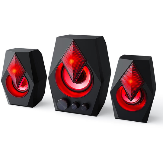 T-wolf S128 Wired Computer Speaker Desktop Multimedia Speaker led Breathing Light Independent Volume Control Wide Compatibility,Black - Black