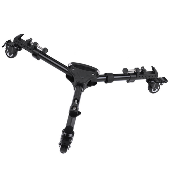 VX-600 Pro 3 Tripod Wheels Pulley Universal Folding Camera Tripod Dolly Base Stand w/ Nylon Carrying Bag Max. Load 20Kg