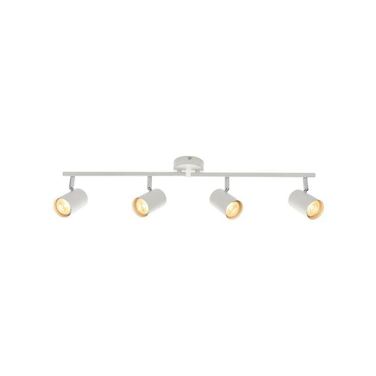 Saxby Lighting - Saxby Arezzo - 4 Light Spotlight Bar Matt White, Chrome Plate, GU10