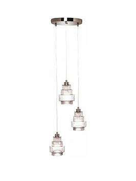 Genoise 3 Light Tiered Cluster Pendant