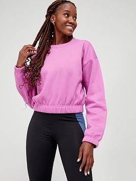 adidas Studio Lounge Sweat Top - Lilac, Lilac, Size M, Women