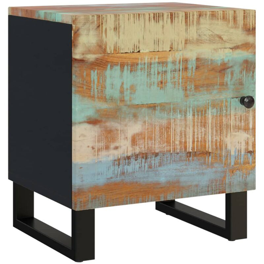 Bedside Cabinet 40x33x46 cm Solid Wood Reclaimed Vidaxl Black