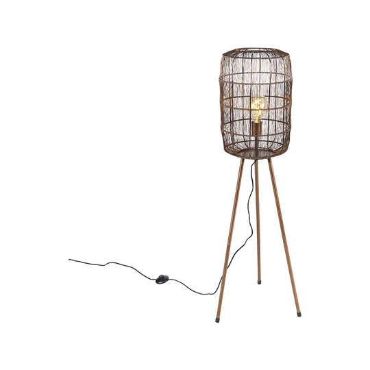 Qazqa - Modern floor lamp tripod copper - Redo - Copper