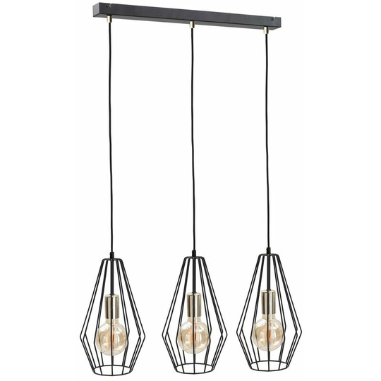 Keter Lex Bar Pendant Ceiling Light Gold, 60cm, 3x E27