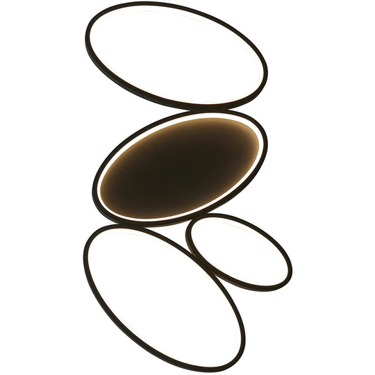 Endon Ovals Modern Designer 4 Ring led Wall Light Textured Black Finish