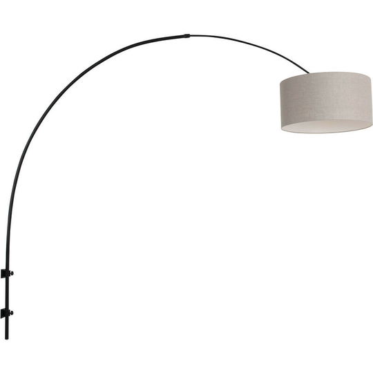 Sienna Sparkled Light Wall Lamp with Shade Matt Black, Grey Shade