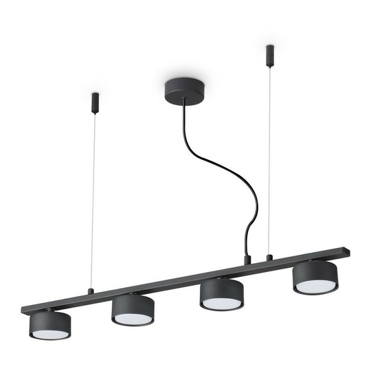 Ideal Lux minor - Indoor 4 Lights Ceiling Linear Pendant Lamp Black