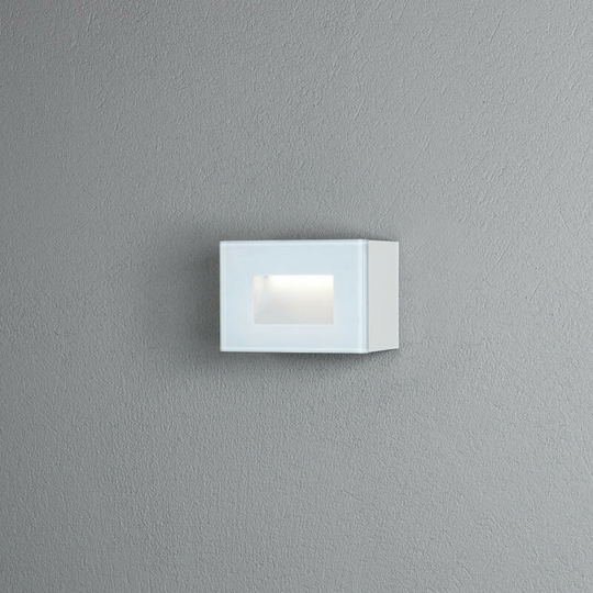 Konstsmide Chieri Outdoor Effect Wall Light White Rectangular 4W High Power led, IP54