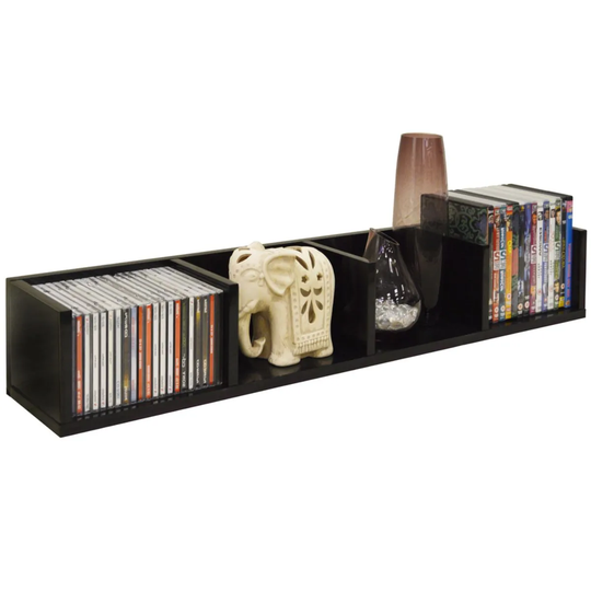 Techstyle Virgo Gloss 84 Cd / 56 Dvd / Blu-ray / Media Wall Storage Shelf Black