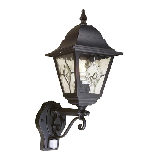 Elstead Lighting Norfolk 1 Light Up Wall Lantern With Pir - Black