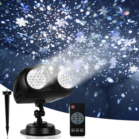 Kartokner - Snowflake Projector, Waterproof Binocular Christmas Projector, Remote Control Outdoor led Projector Christmas Light and Indoor Decoration