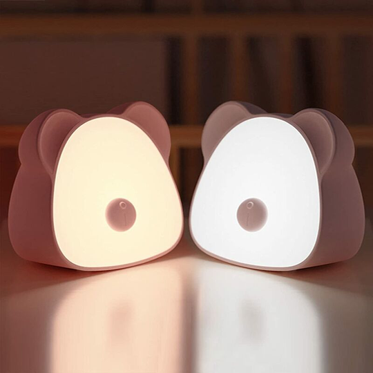 Aougo - 2pcs Rechargeable Night Light for Kids Bedside Lamps Nomadic Night Light for Baby Care Pink Portable led Night Light for Bedroom Kid's Room