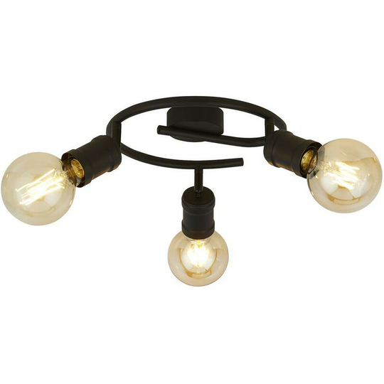 Searchlight Dance 3 Light Round Ceiling Light, Sand Black