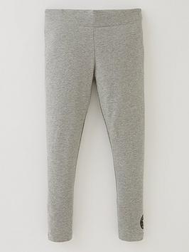 Converse Older Girls Wordmark Leggings - Light Grey, Light Grey, Size 8-10 Years, Women
