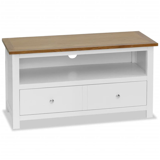 Hommoo TV Cabinet 90x35x48 cm Solid Oak Wood VD12973
