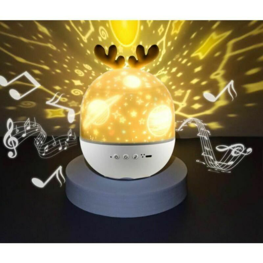 Monly - Rotating Children's Night Light Starry Sky Projector Colorful Music Rechargeable Bedside Lamp Gift Night Lamp (Music Box)