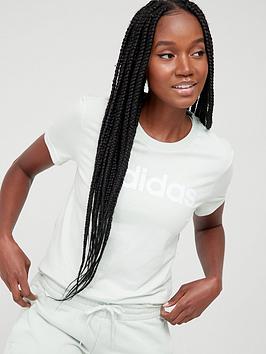adidas Essentials Linear Slim T-Shirt - Light Green, Light Green, Size Xs, Women