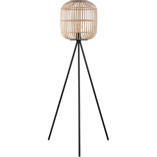 Eglo - bordesley Rattan tripod floor lamp - brown