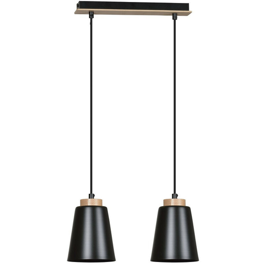 Emibig Bolero Black Bar Pendant Ceiling Light 2x E27
