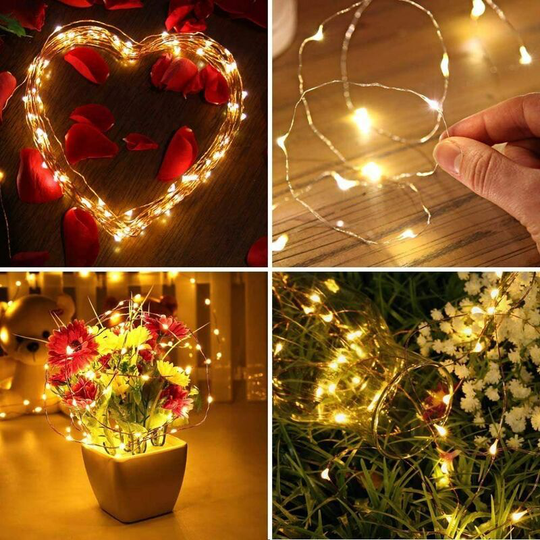 Marketplace Categories/Home/Home Décor/Christmas/Christmas String Lights 200387-GOLD-COPPER-LIGHT-100-WW - Yellow