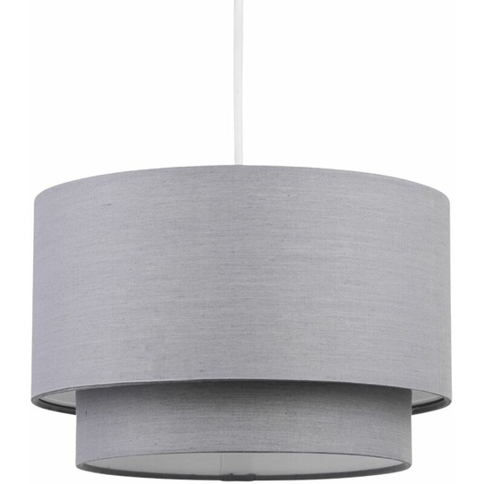 Dark Grey 2 Tier Ceiling Light Shade - Dark grey cotton
