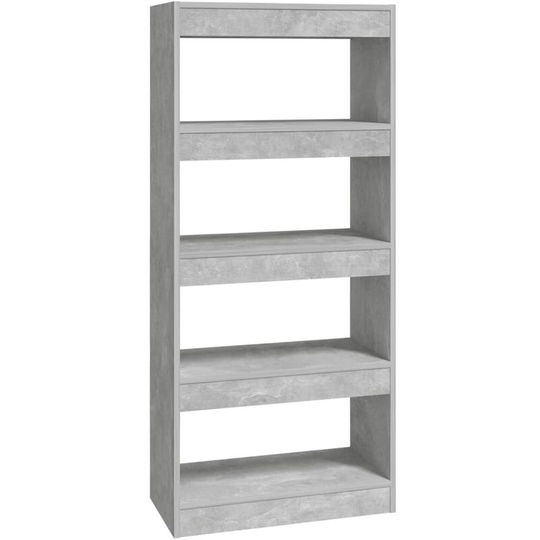 Book Cabinet/Room Divider Concrete Grey 60x30x135 cm Engineered Wood Vidaxl Grey