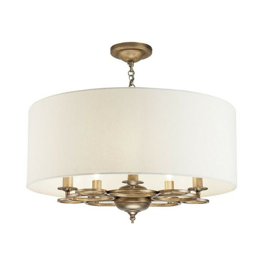 Anna Cylindrical Ceiling Pendant Lamp Gold Antique, 5 Light, E14
