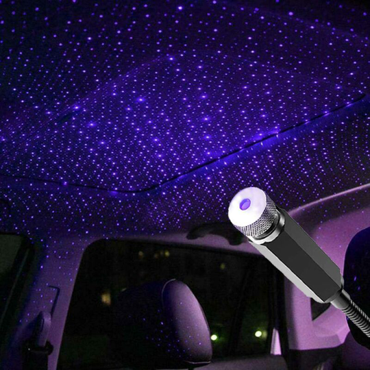 Star Projector Night Light, Adjustable USB Night Light, Purple Blue Interior Car Lights, Romantic Auto Roof Ceiling Light for Bedroom, Car, Ceiling