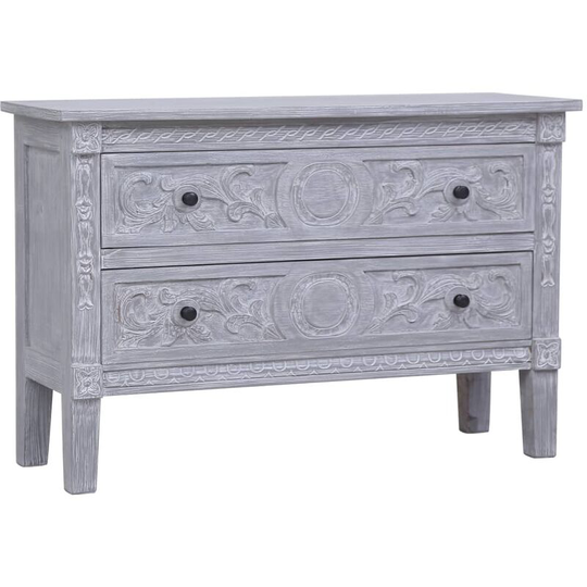 Sideboard with 2 Drawers 90x30x60 cm Solid Mahogany Wood VD24496 - Hommoo
