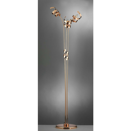 Onli Zoe Ribbon 3 Light Multi Arm Floor Lamp, Copper
