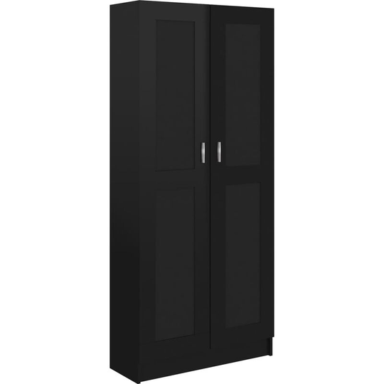 Vidaxl - Book Cabinet High Gloss Black 82.5x30.5x185.5 cm Engineered Wood Black