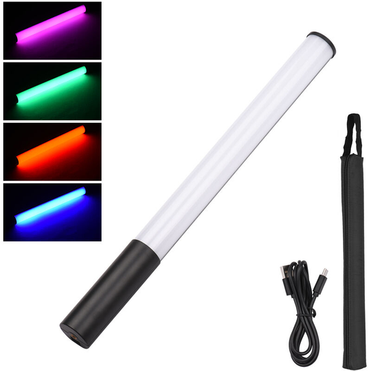 Superseller - rgb Light Wand Stick Handheld Photography Video Light Bi-Color Temperature 2500K-9900K 12 Levels Dimmable Brightness with 7 Kinds of