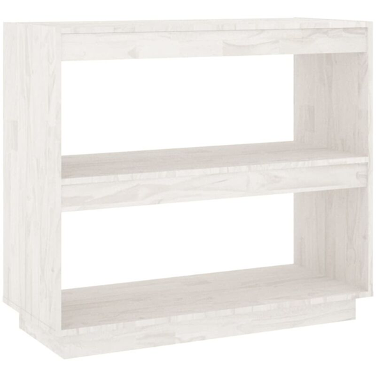 Book Cabinet White 80x35x71 cm Solid Pinewood Vidaxl White
