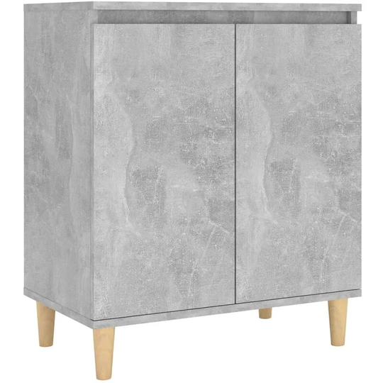 Sideboard&Solid Wood Legs Concrete Grey 60x35x70 cm Engineered Wood vidaXL - Grey