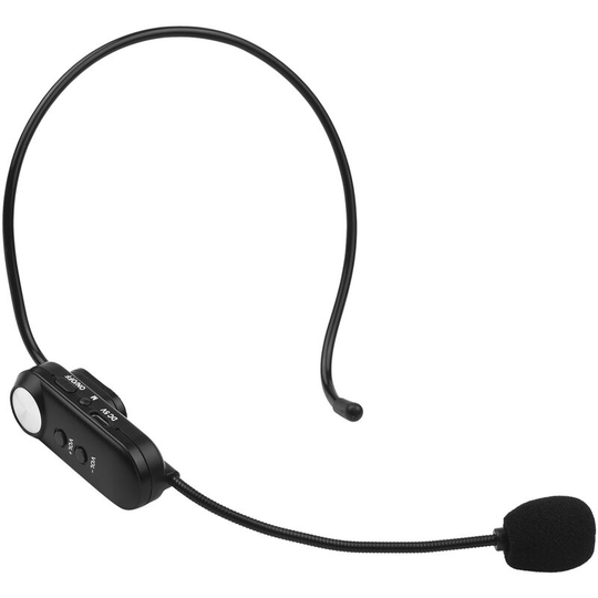 Asupermall - Headset All-Purpose Wireless Microphone uhf Wireless Mic Microphone System Built-in Battery with 3.5mm Plug/ 6.35mm Converter for Video