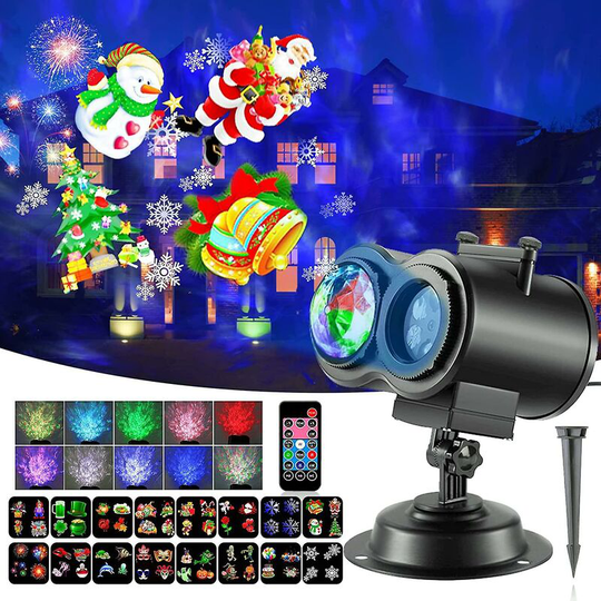 Christmas Light Projector Outdoor,holiday Projector Lights With 3d Ocean Wave & 26 Hd Slides,waterproof,remote Control,timer,indoor Halloween