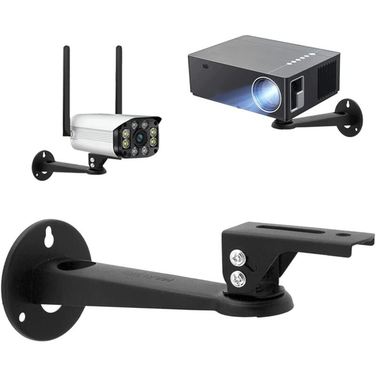Mini Projector Wall Mount, 20cm Carbon Steel - 360° Adjustable Projector Ceiling Mount with M4 Screws for Camera/Projector/Webcam, Black